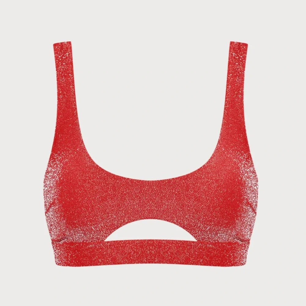 Berlook Red Lurex Cut Out Bikini Set - Picture 6 of 8